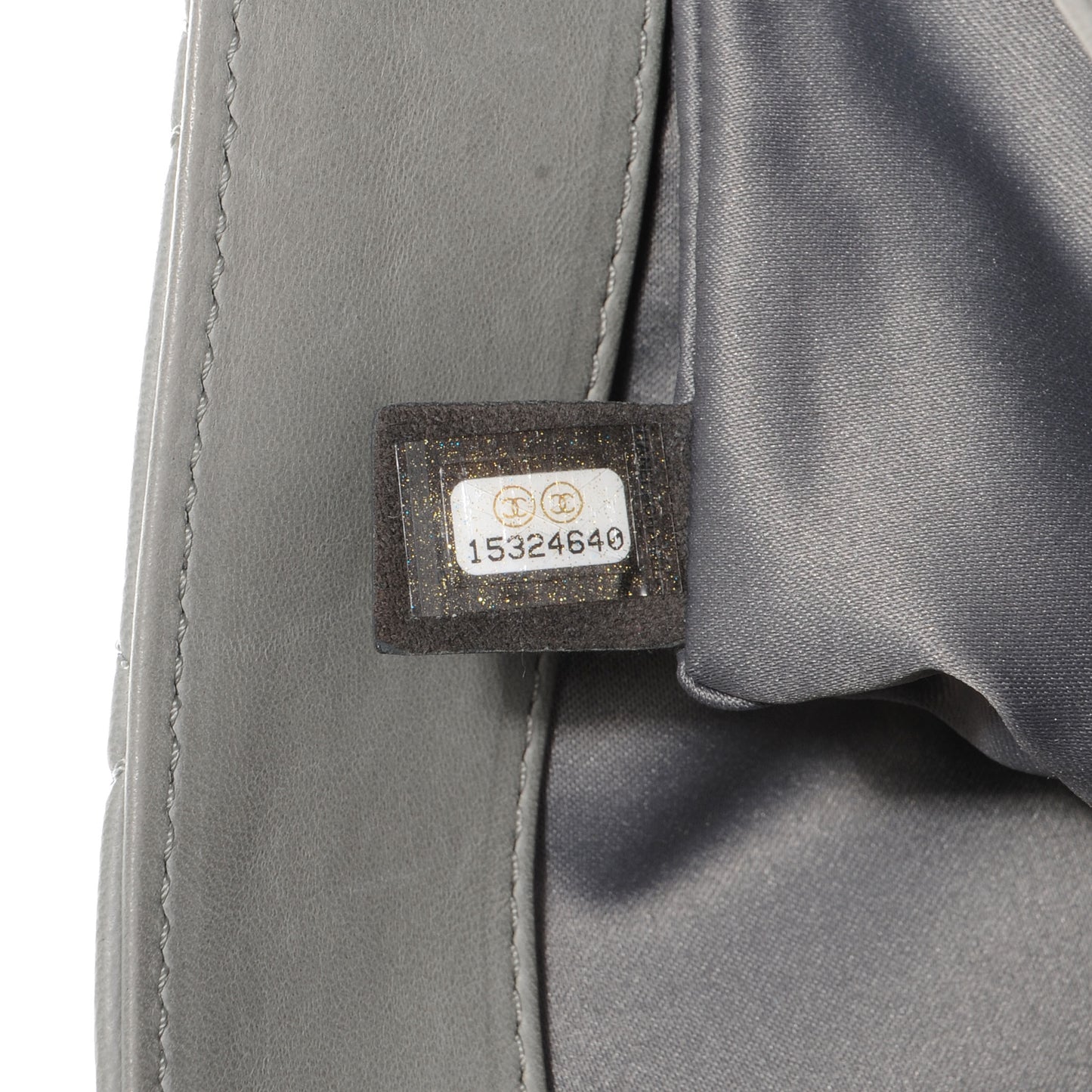 Lambskin Quilted 3 Large Flap Grey
