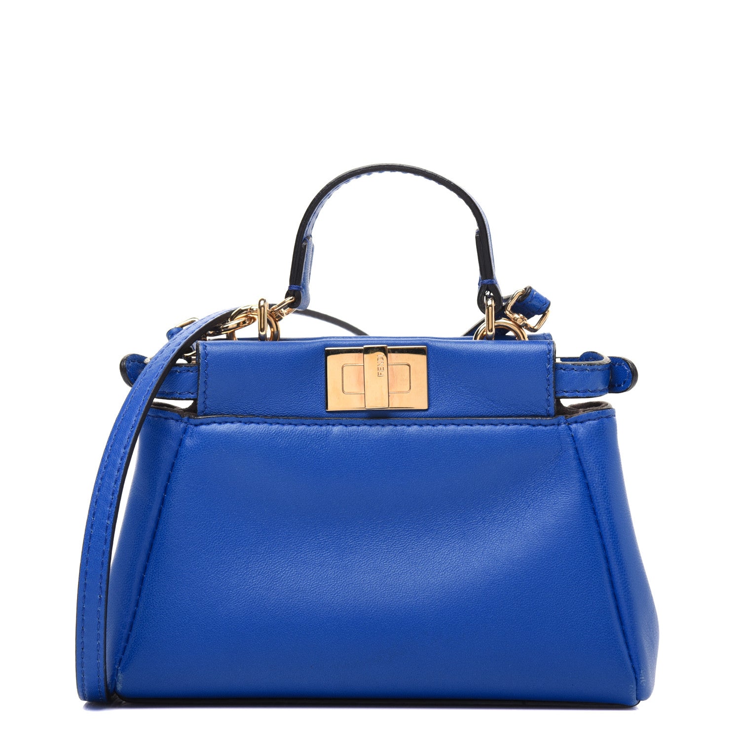 Fendi Nappa Micro Peekaboo Iconic Satchel Bluette 1 of 24