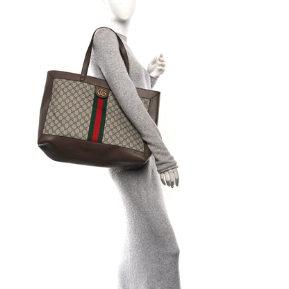 Gucci GG Supreme Monogram Web Ophidia Tote Brown 2 of 11