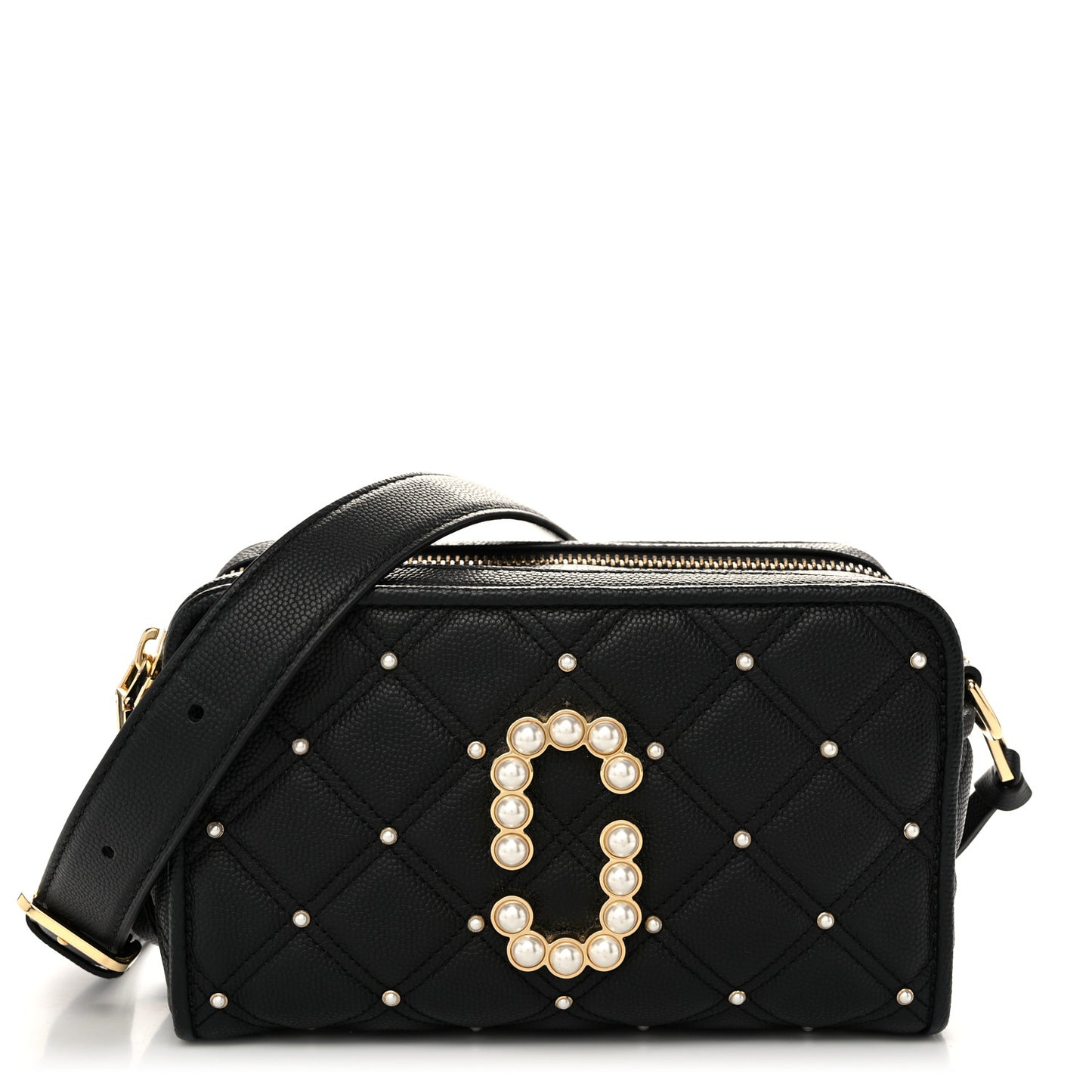 Calfskin Quilted Pearl The Softshot 21 Bag Black