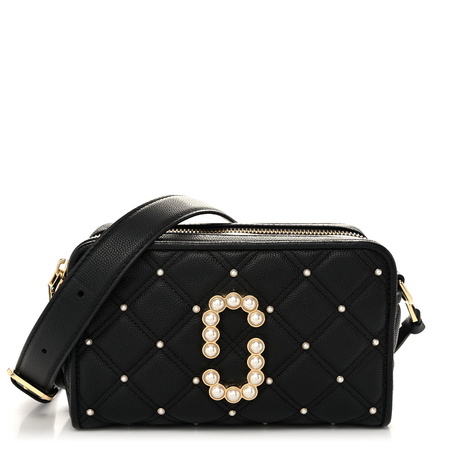 Marc Jacobs Calfskin Quilted Pearl The Softshot 21 Bag Black 1 of 10