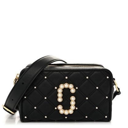 Marc Jacobs Calfskin Quilted Pearl The Softshot 21 Bag Black 1 of 10
