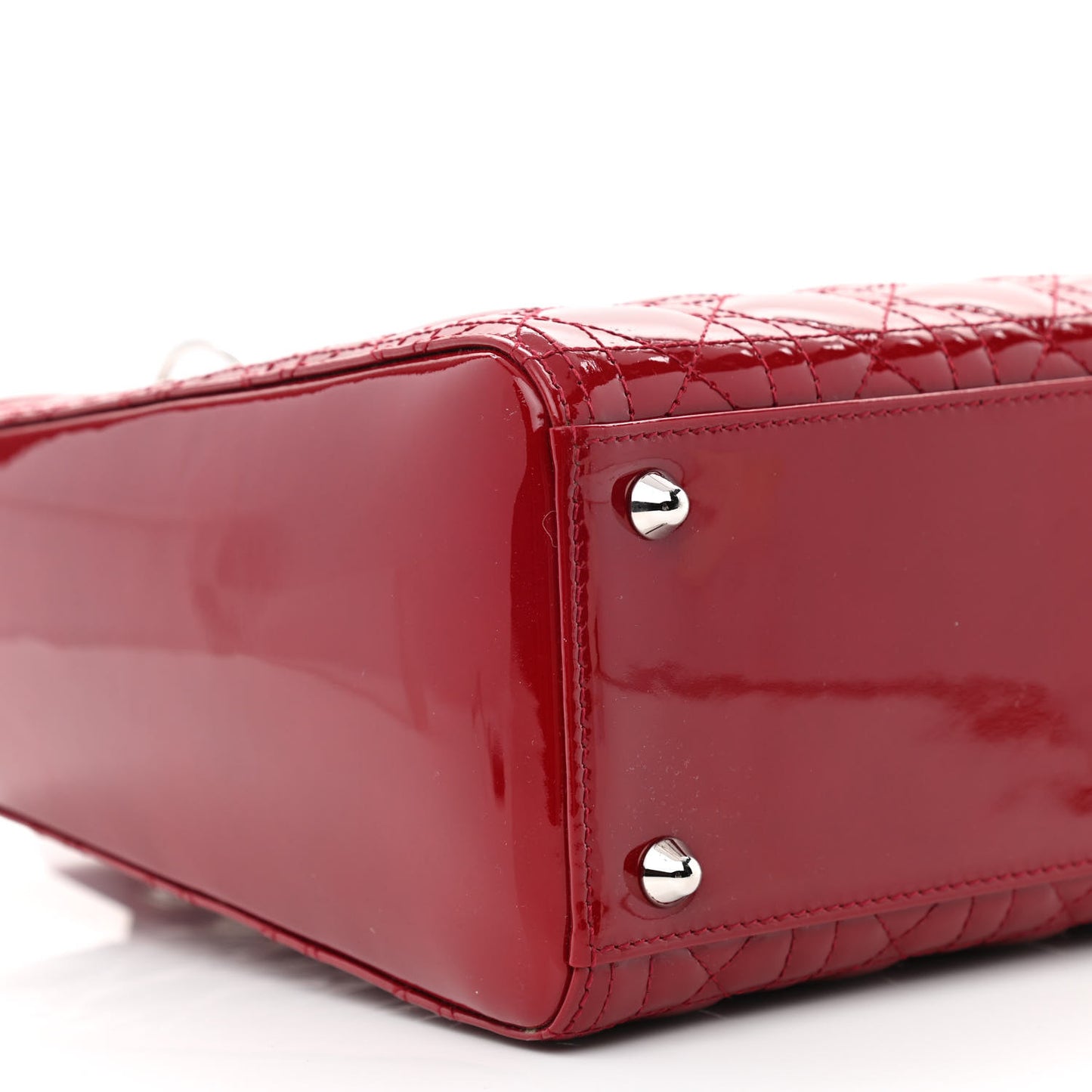 Patent Cannage Large Lady Dior Red