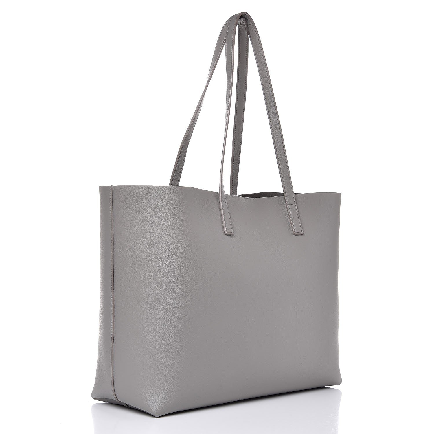 Saint Laurent Calfskin Large Shopping Tote Light Gray 3 of 8