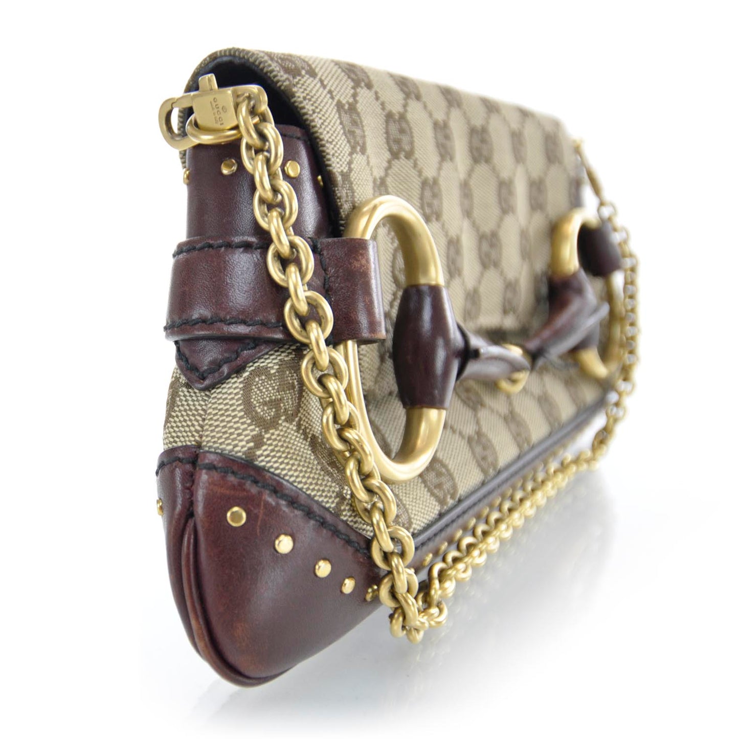 Monogram Studded Horsebit Clutch