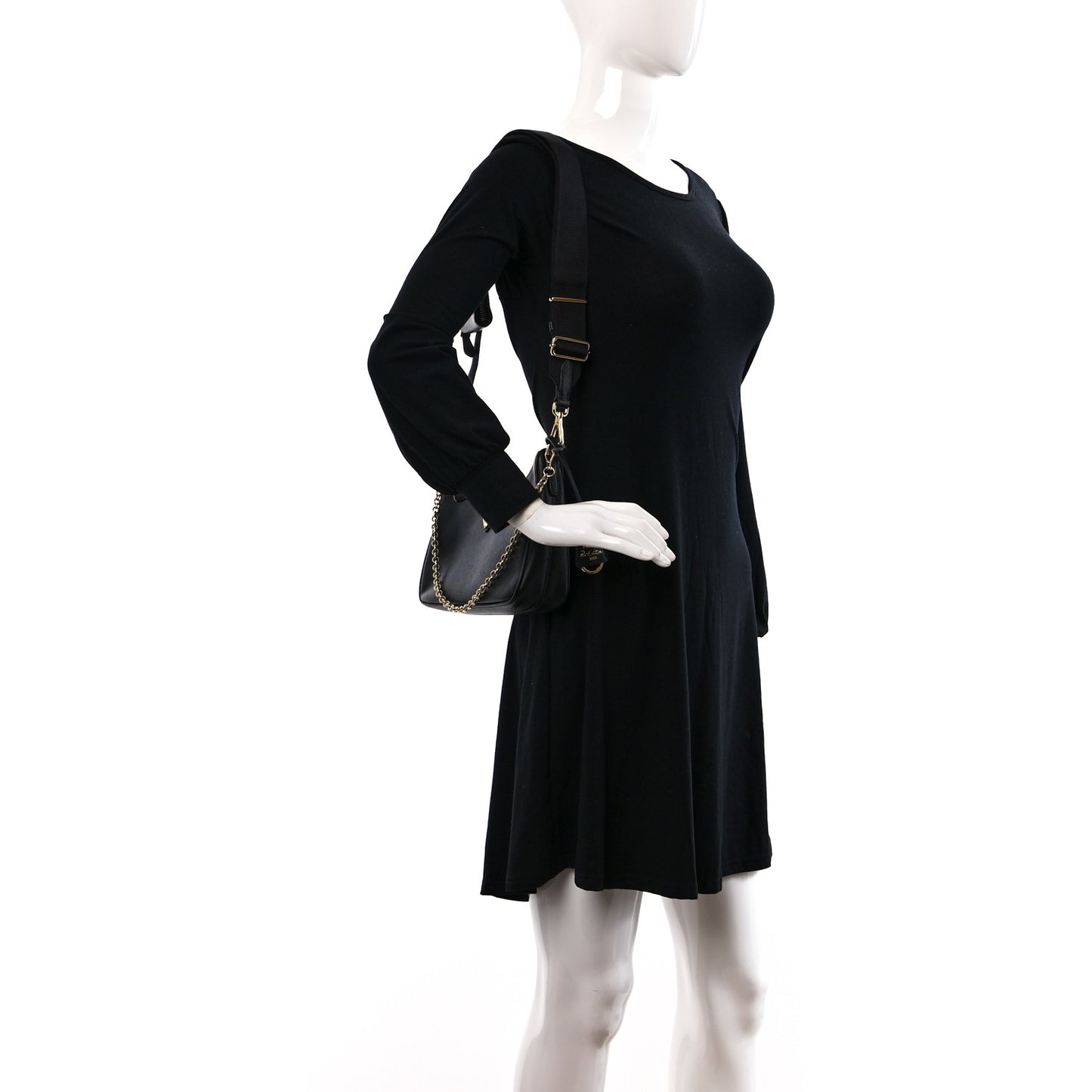 Nylon Sequin Embellished Polka Dot Re-Edition 2005 Shoulder Bag Black