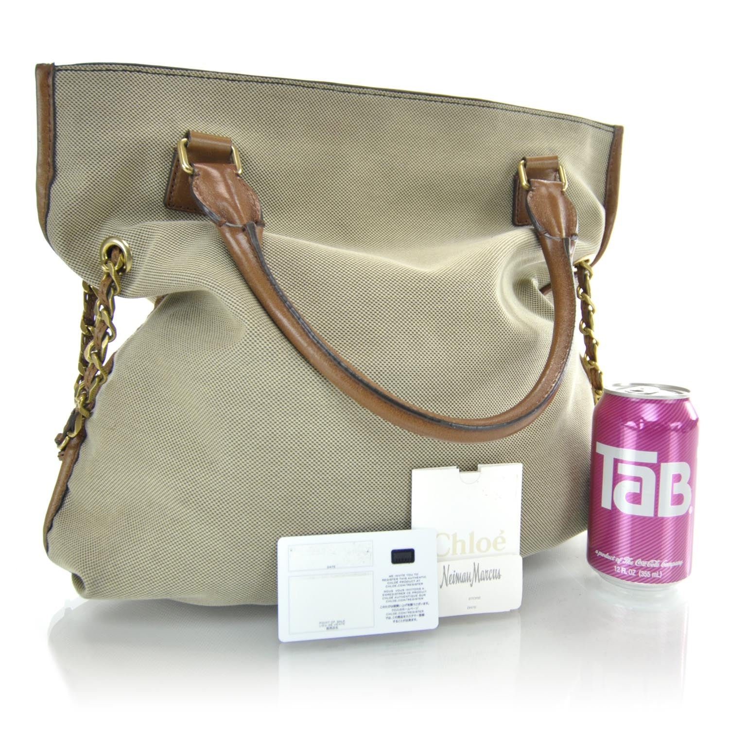 Chloe Canvas Leather Haley Tote 3 of 8
