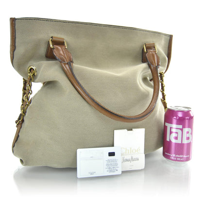 Chloe Canvas Leather Haley Tote 3 of 8
