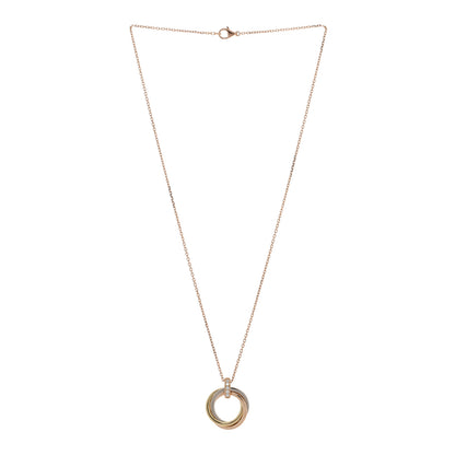 Cartier 18K Pink White Yellow Gold Diamond Trinity Pendant Necklace 3 of 4