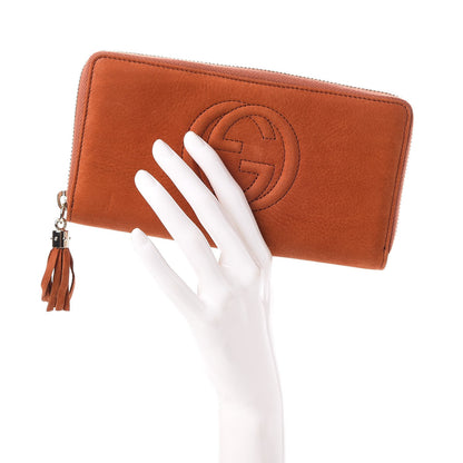 Gucci Vitello Range Soho Zip Around Wallet Old Whisky 2 of 8