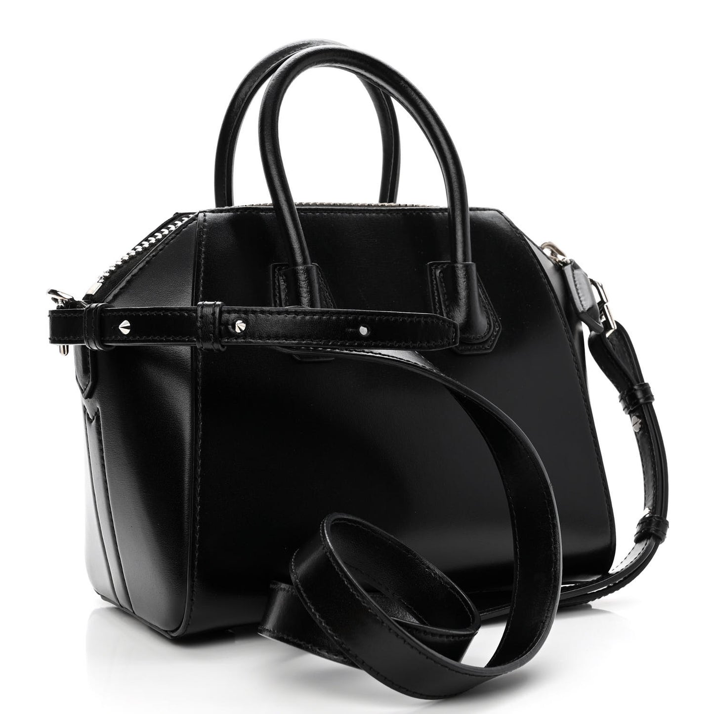 Shiny Lord Calfskin Mini Antigona Black