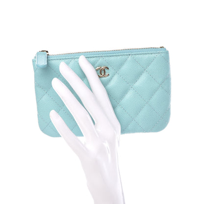 Chanel Caviar Quilted Small Cosmetic Case Light Blue 2 of 8