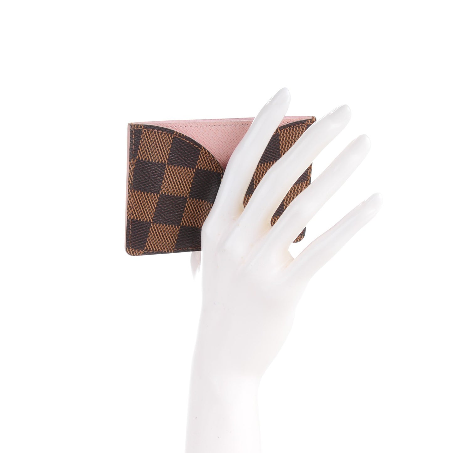 Damier Ebene Caissa Card Holder Rose Ballerine
