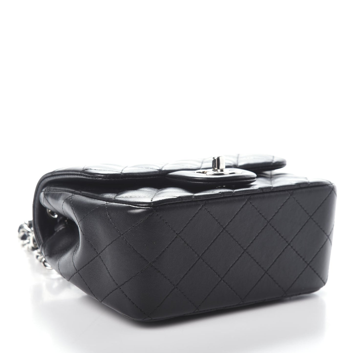 Lambskin Quilted Mini Square Flap Black
