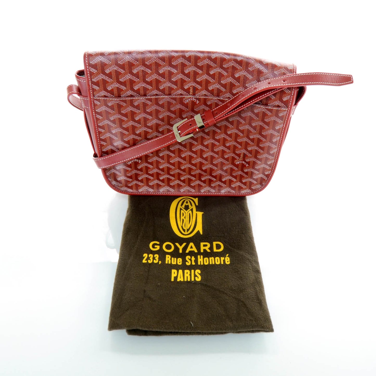 Goyardine Belvedere MM Messenger Bag Red