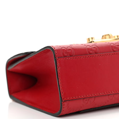 Gucci Guccissima Small Padlock Shoulder Bag Hibiscus Red 11 of 13