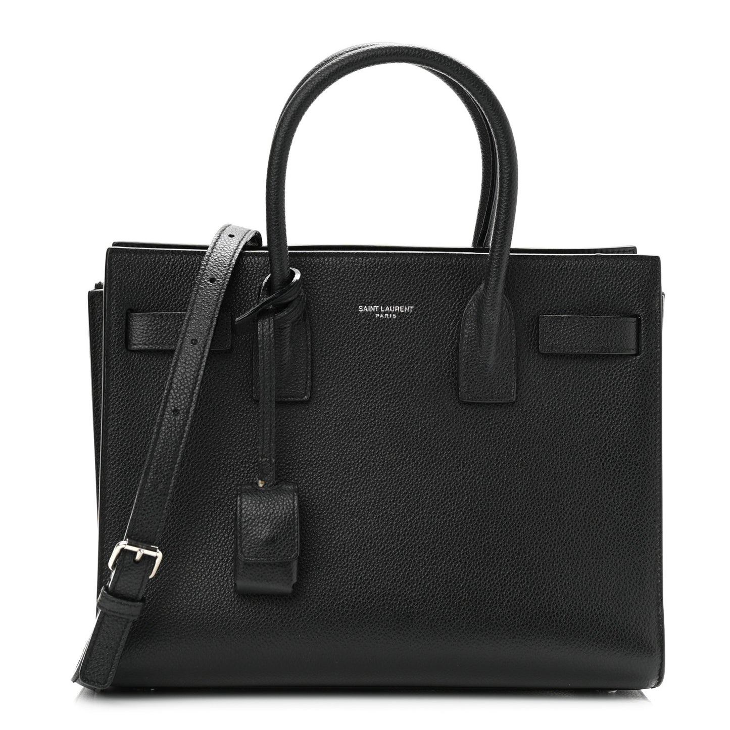 Grained Calfskin Baby Sac De Jour Black