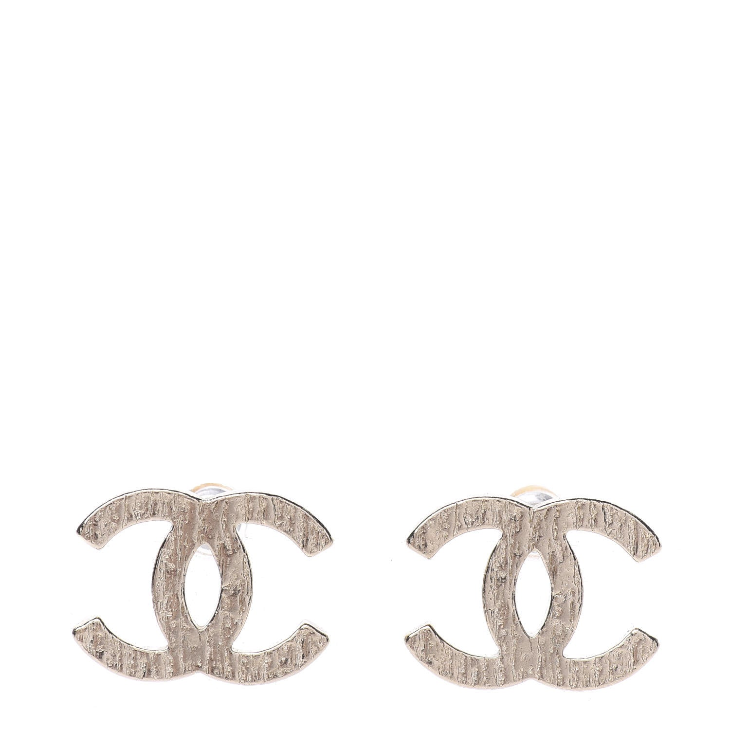 Chanel Textured CC Earrings Gold 1 of 5
