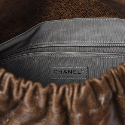 Chanel Caviar Quilted Medium Elastic Flap Brown 7 of 9