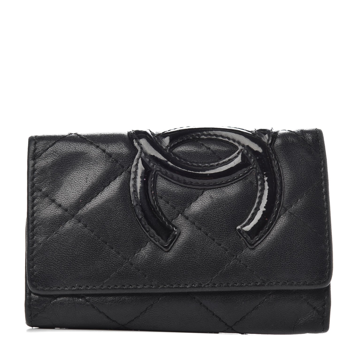 Chanel Calfskin Quilted Cambon 6 Key Holder Black 1 of 11