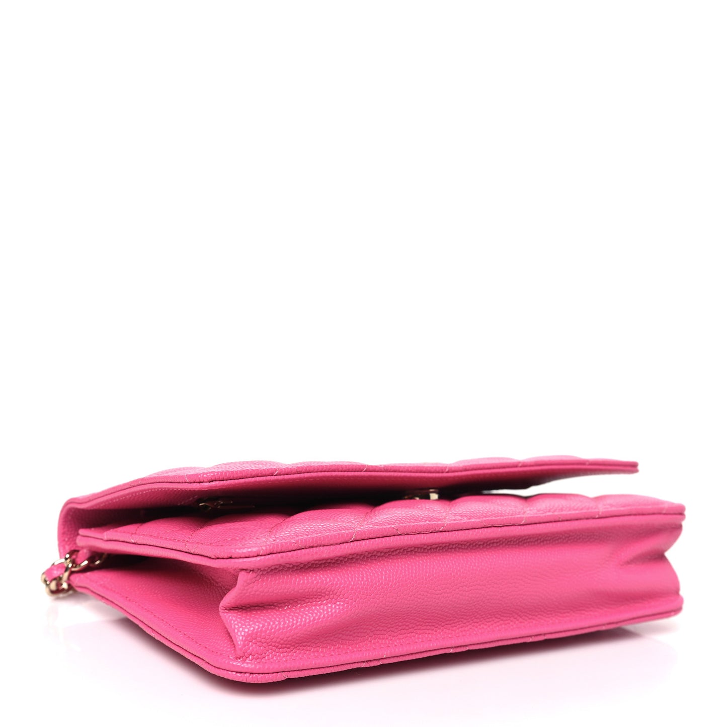 Caviar Quilted Wallet on Chain WOC Pink