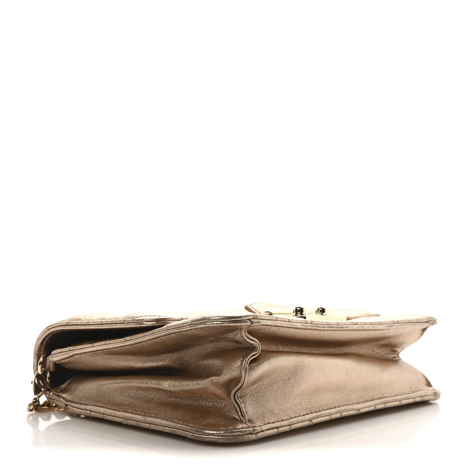 Christian Dior Metallic Lambskin Cannage Miss Dior Promenade Pouch Gold 4 of 11