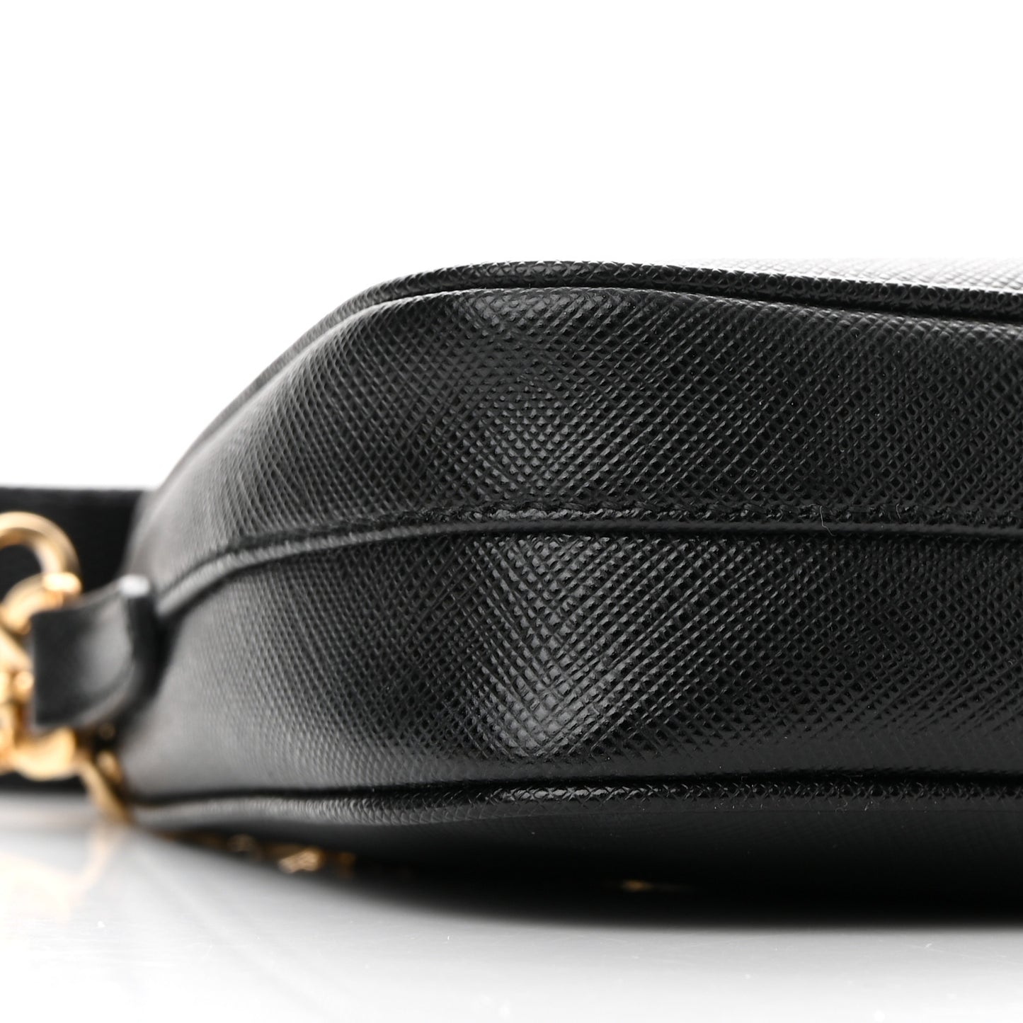 Saffiano Lux Mini Shoulder Bag Black