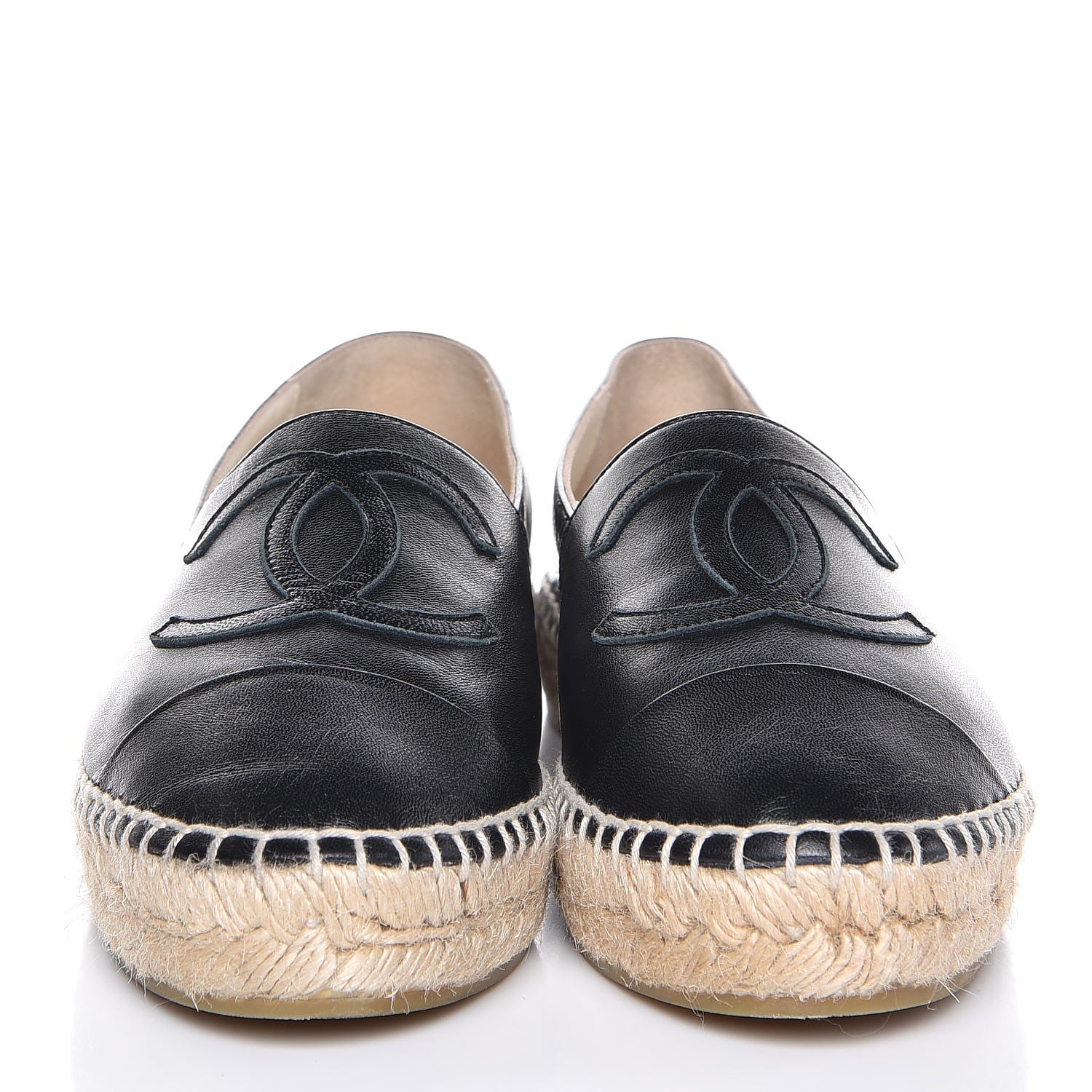 Chanel Lambskin CC Espadrilles 35 Black 2 of 10