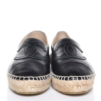 Chanel Lambskin CC Espadrilles 35 Black 2 of 10