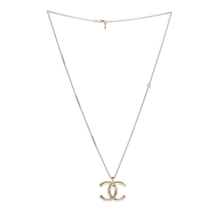 Chanel Baguette Crystal Logo CC Chain Necklace Gold 3 of 6