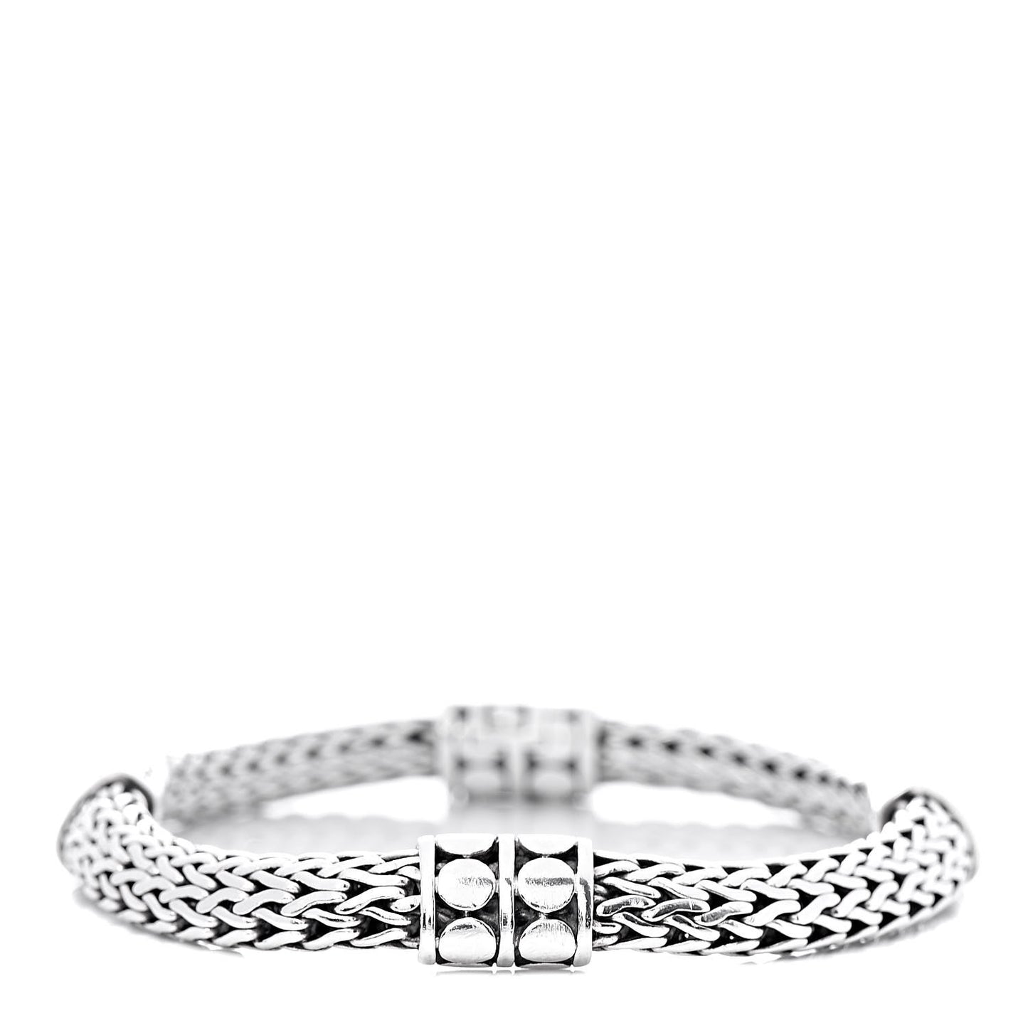 Sterling Silver 6mm Four Station Classic Chain Dot Bracelet
