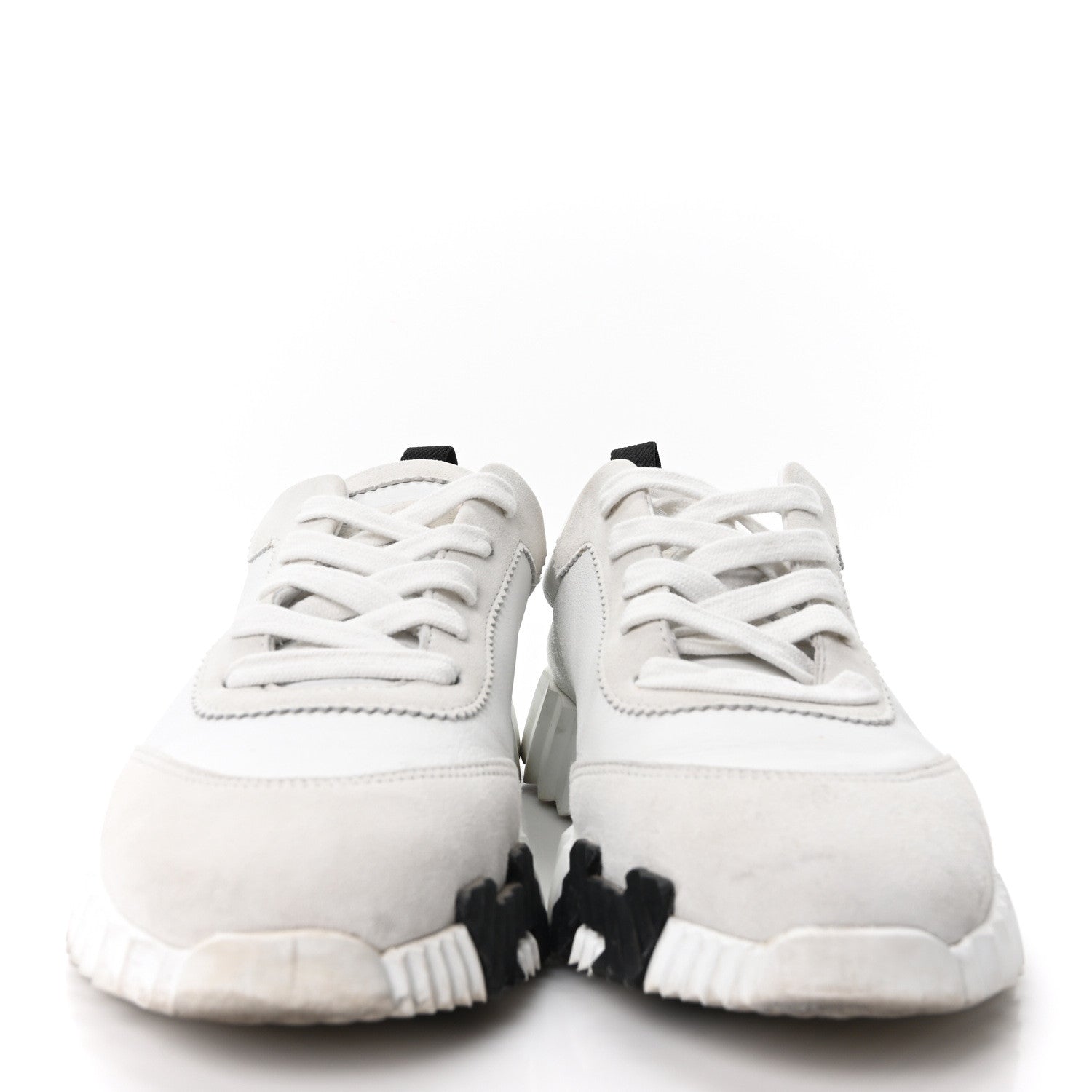 Hermes Calfskin Suede Goatskin Bouncing Sneakers 36 White 3 of 9