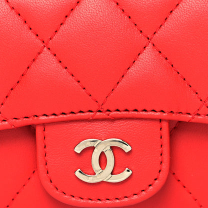 Chanel Lambskin Quilted Flap Card Holder Red 9 of 10