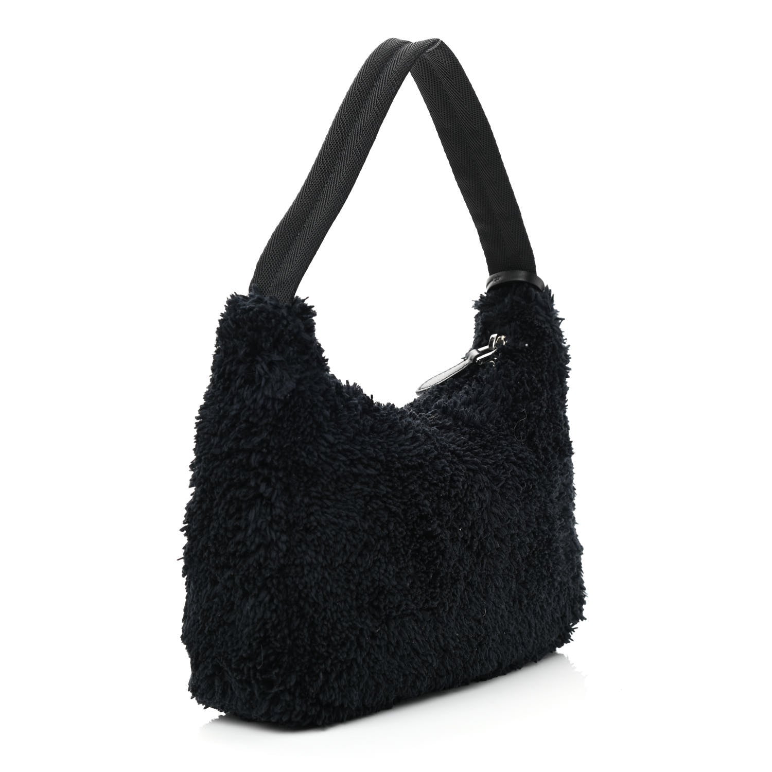 Prada Terry Cloth Mini Re-Edition 2000 Bag Black White 3 of 9