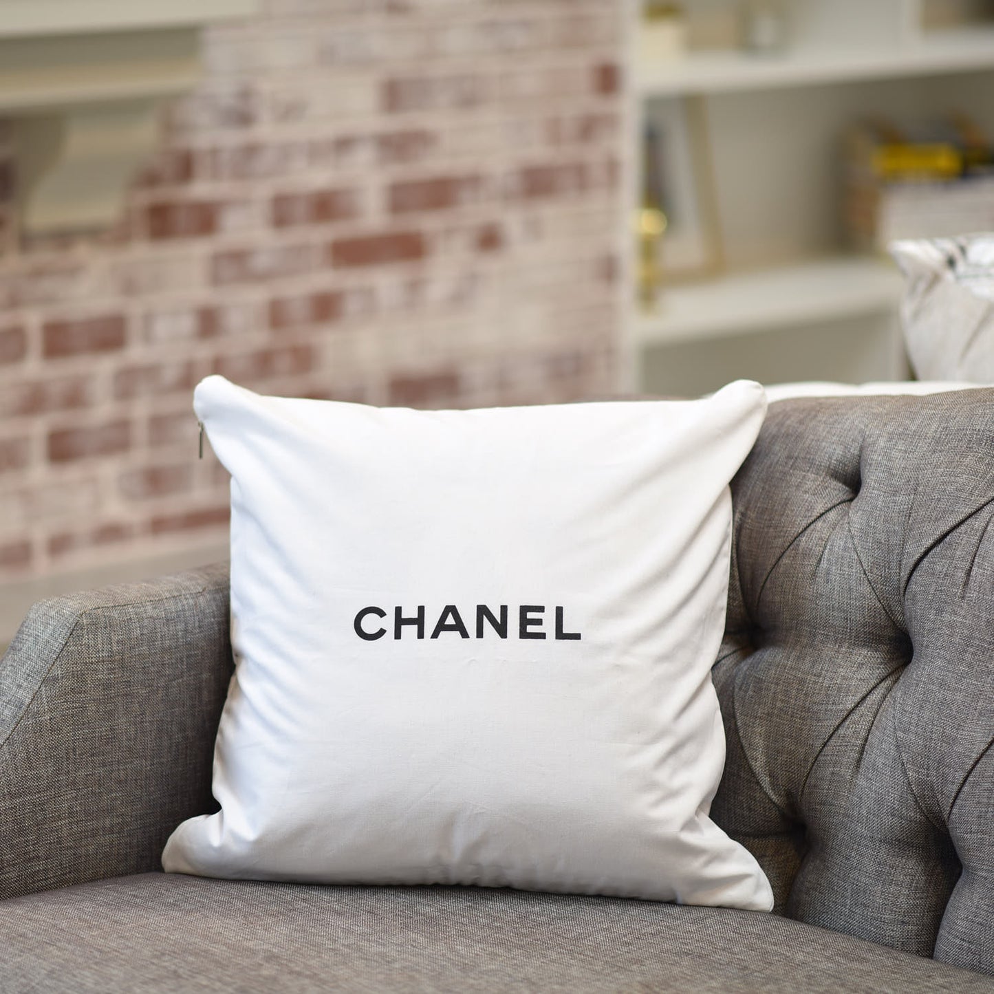 Merino Wool Cashmere CC Pillow Grey Off White