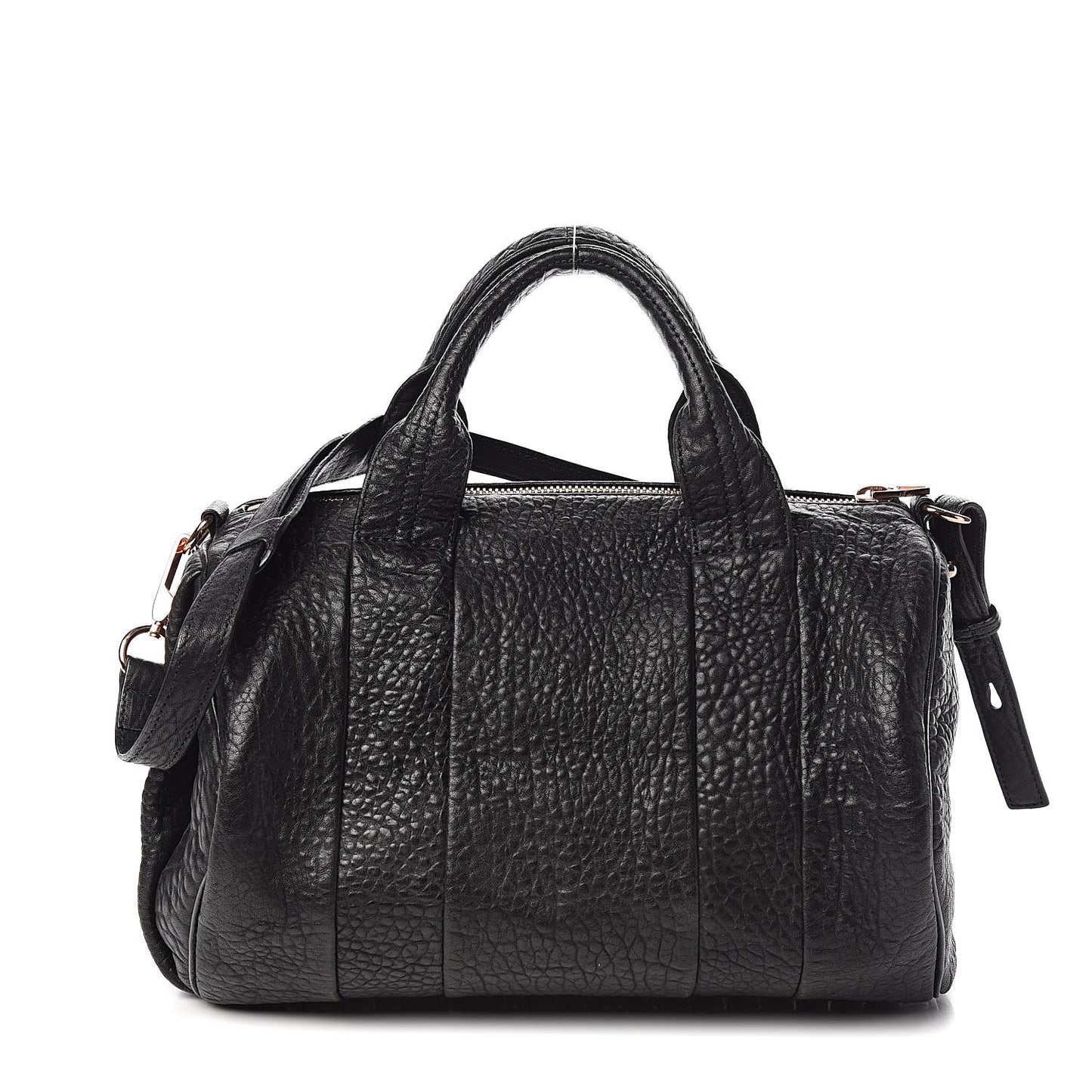 Pebbled Lambskin Rocco Black Rose Gold Hardware