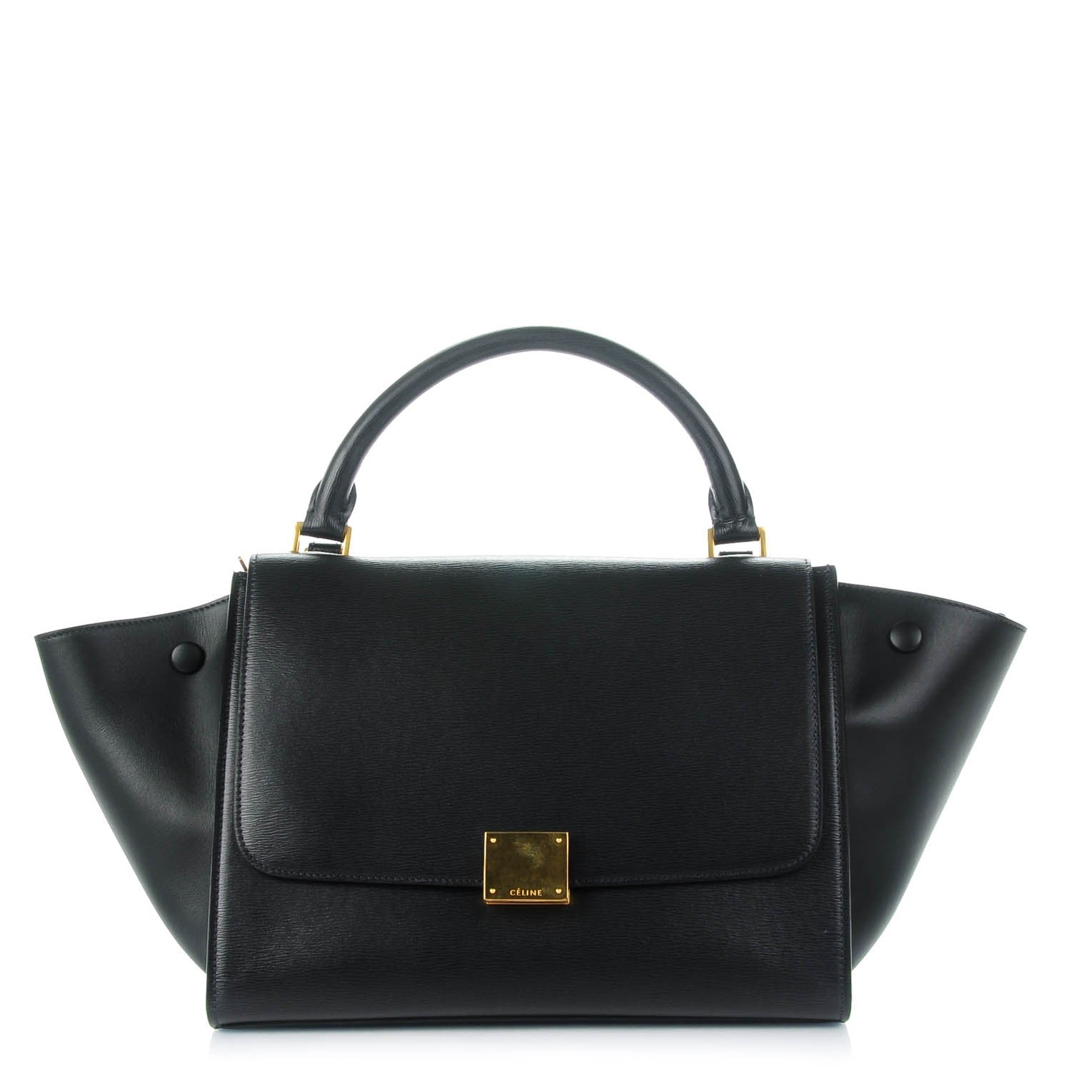 Celine Liege Calfskin Small Trapeze Black 1 of 8