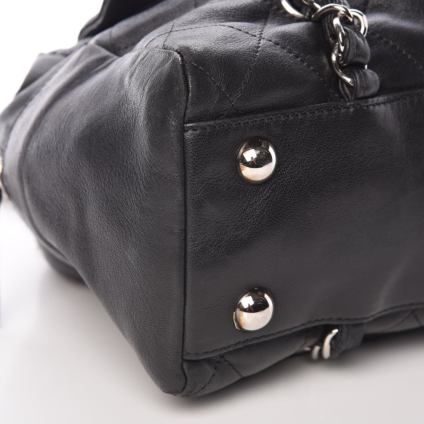 Lambskin Quilted Small Camera Case Black