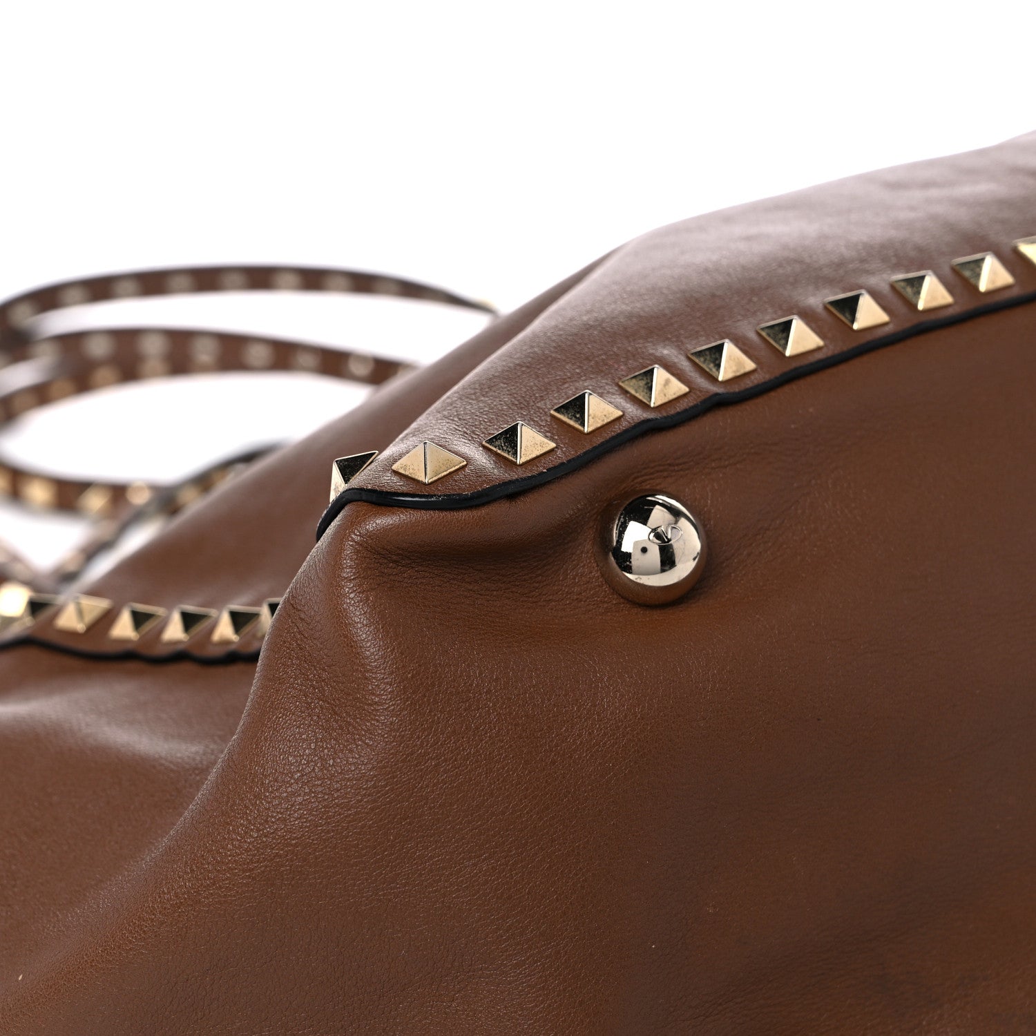 Valentino Garavani Vitello Medium Rockstud Tote Dark Noisette 8 of 21