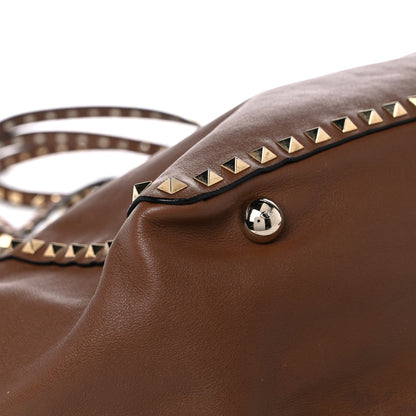 Valentino Garavani Vitello Medium Rockstud Tote Dark Noisette 8 of 21