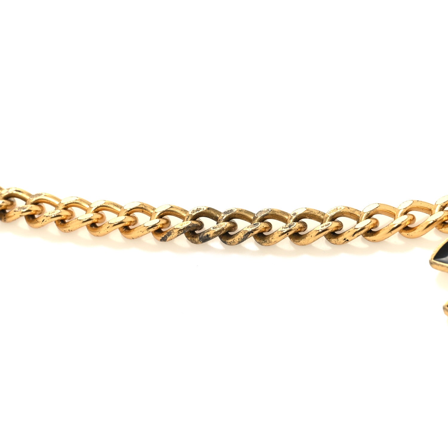 Chanel Metal Enamel Chain Logo Charm Belt Gold Black 5 of 6
