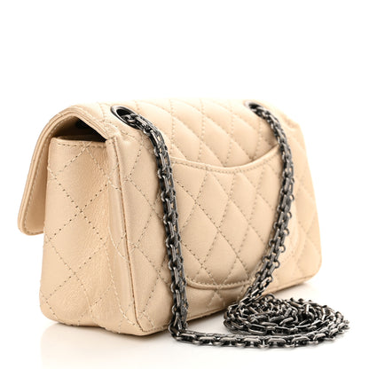 Chanel Metallic Sheepskin Quilted 2.55 Reissue Mini Flap Beige 3 of 13