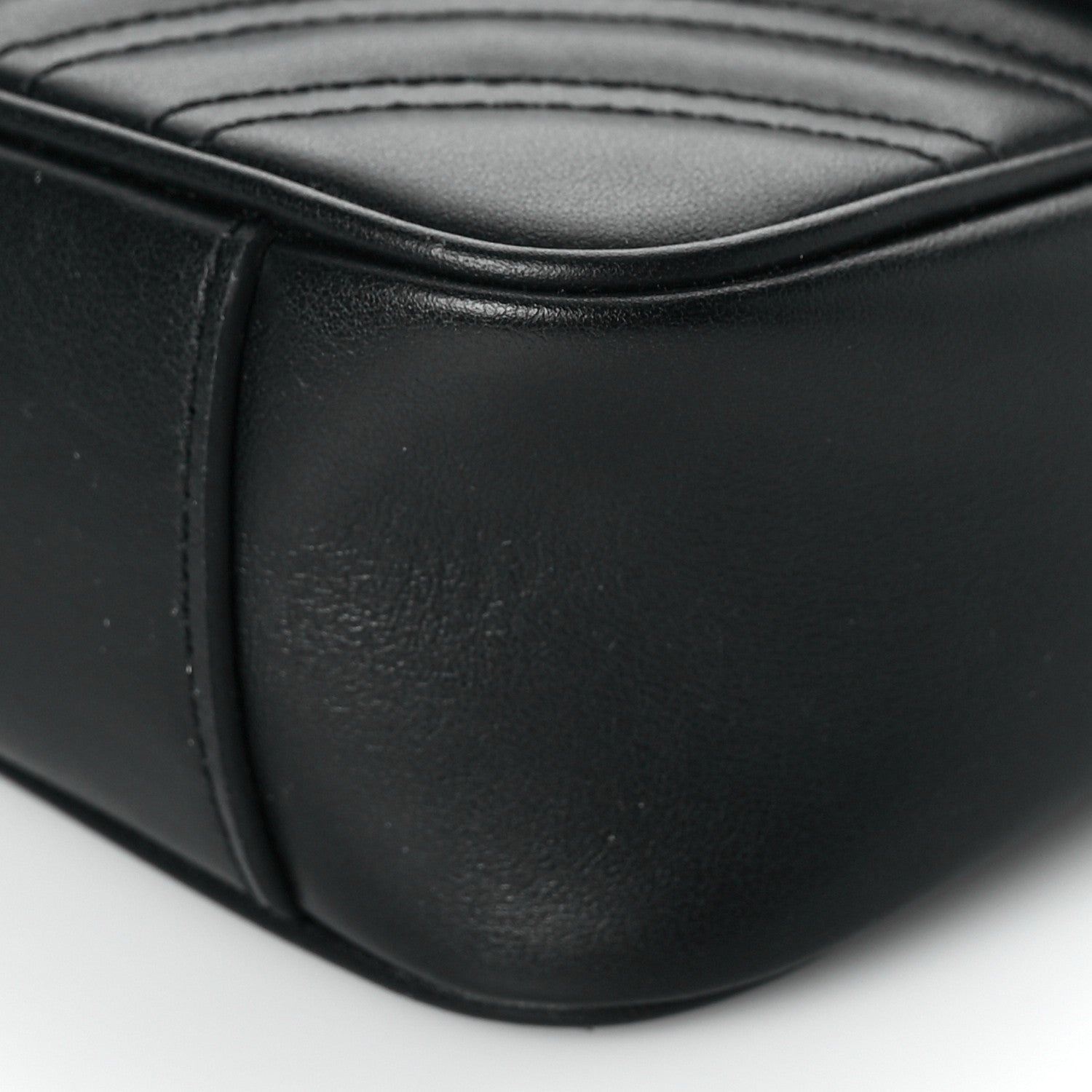 Gucci Calfskin Matelasse Mini GG Marmont Shoulder Bag Black 9 of 10