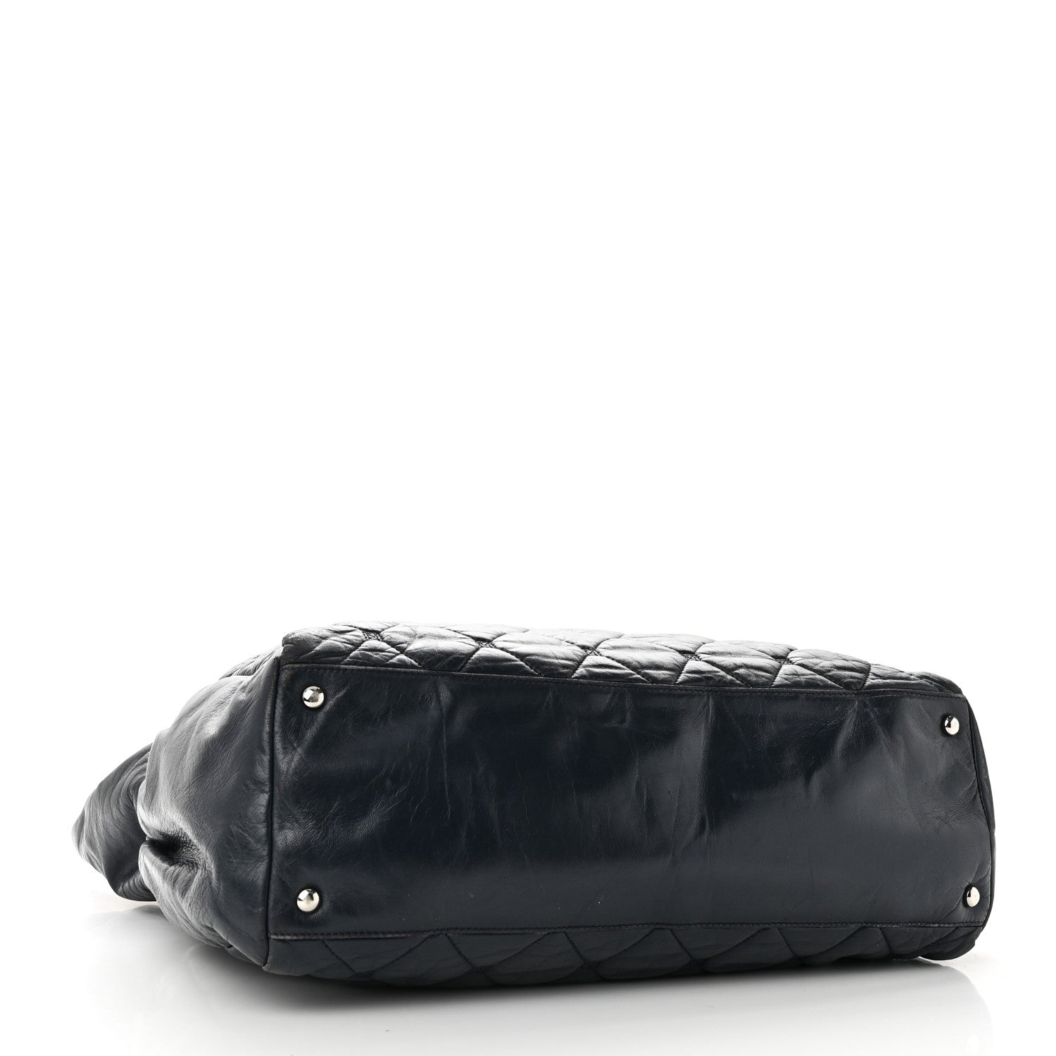 Chanel Lambskin Quilted Hidden Chain Tote Navy 4 of 10