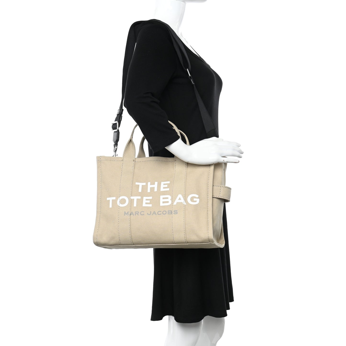 Cotton Canvas Medium The Traveler Tote Bag Beige