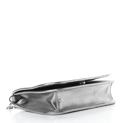 Prada Metallic Nappa Impunture Small Diagramme Crossbody Bag Cromo 4 of 10