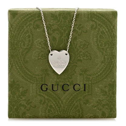Gucci Sterling Silver Trademark Heart Pendant Necklace 6 of 6