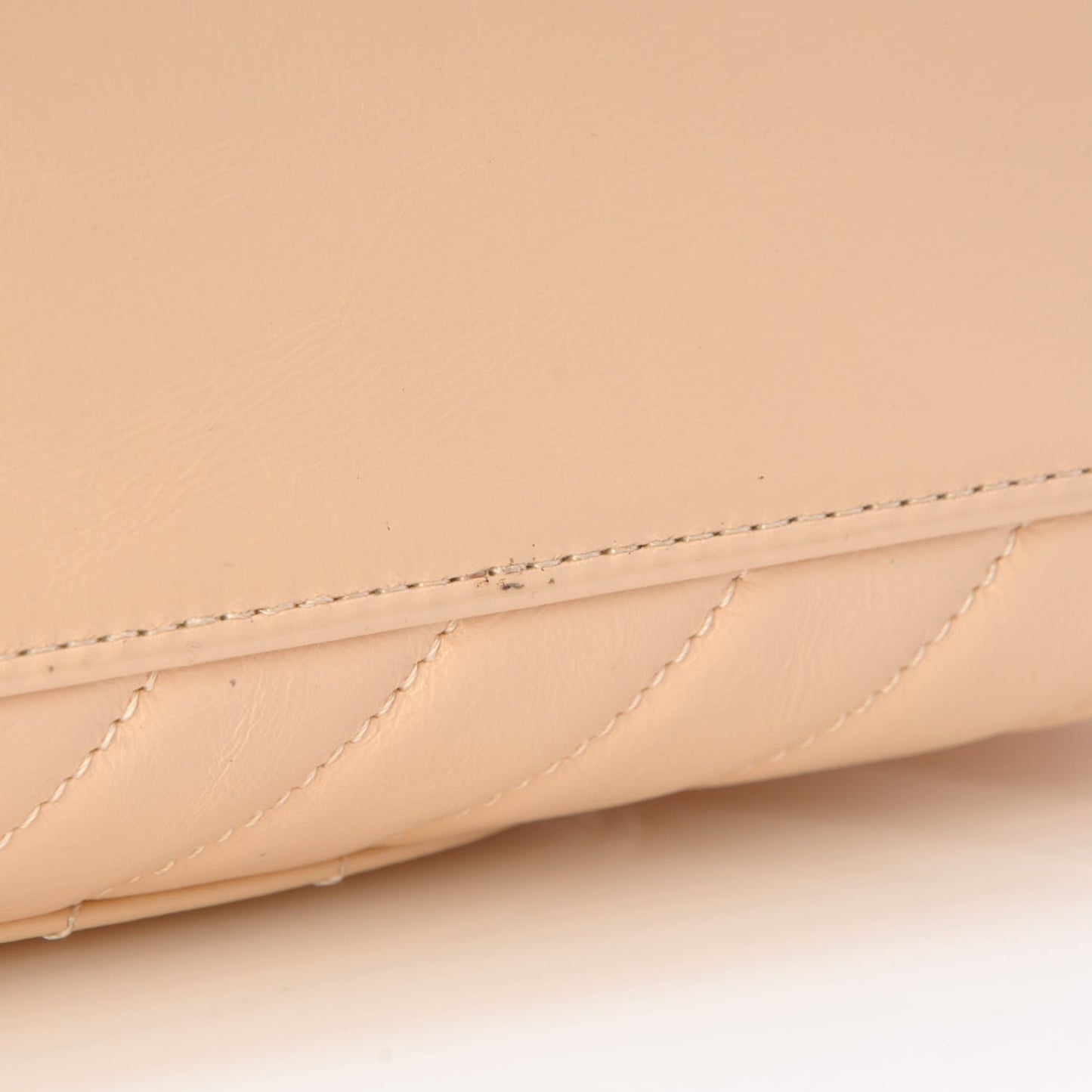 Calfskin Chevron Quilted Small Coco Handle Flap Light Beige
