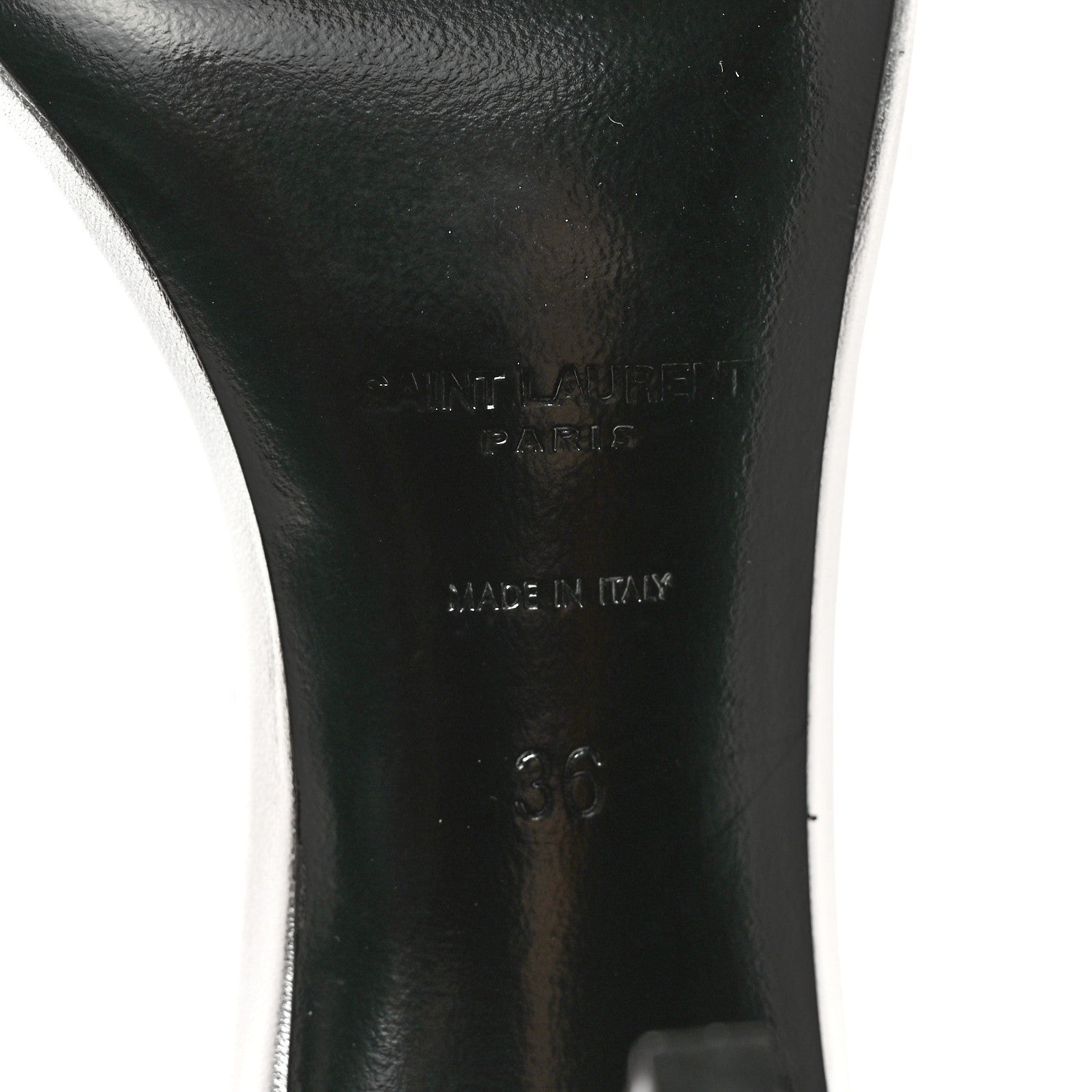 Saint Laurent Calfskin Lexi 90 Ankle Strap Sandals 36 Silver 6 of 17