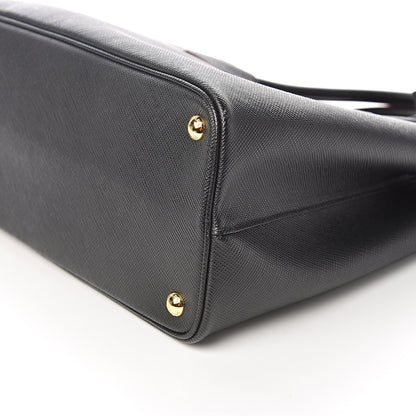 Prada Saffiano Cuir Medium Double Bag Black Fuoco 8 of 10